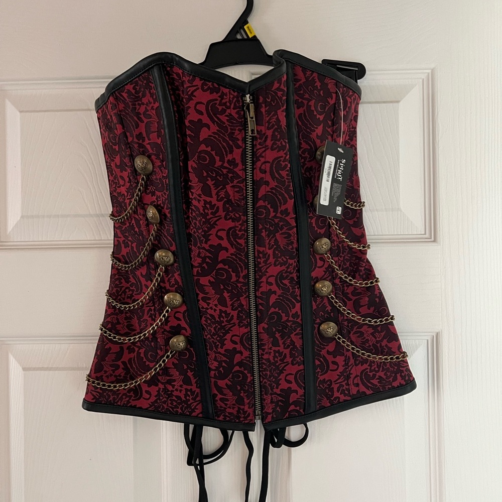 Red and Black Corset with Chains